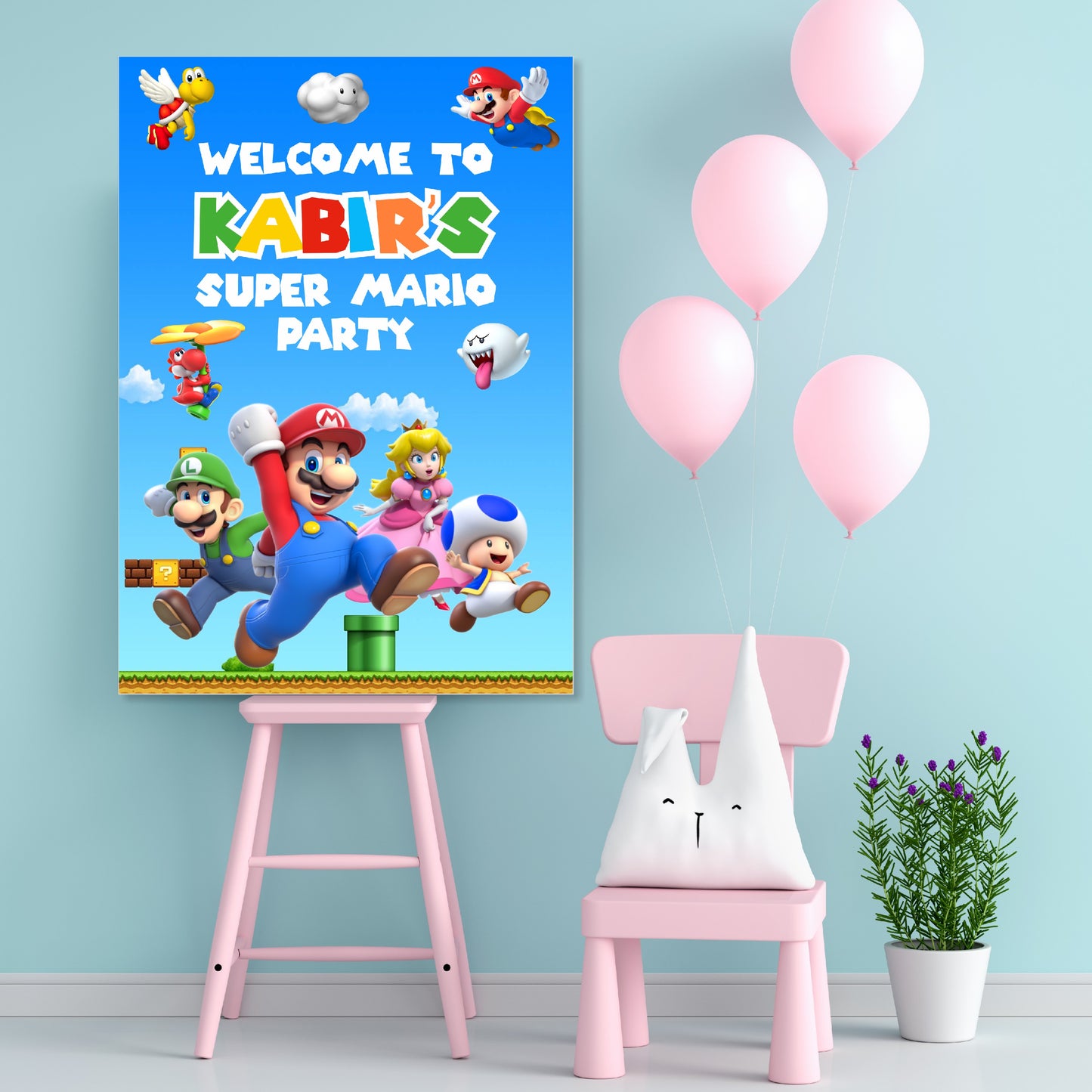 Super Mario Theme Welcome Board