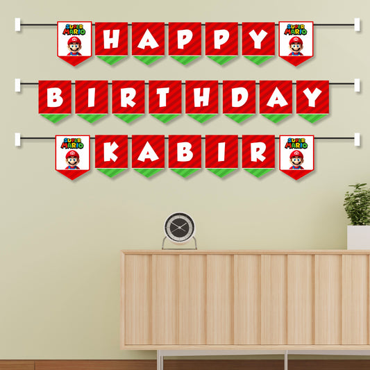 Super Mario Birthday Theme Customized Bunting