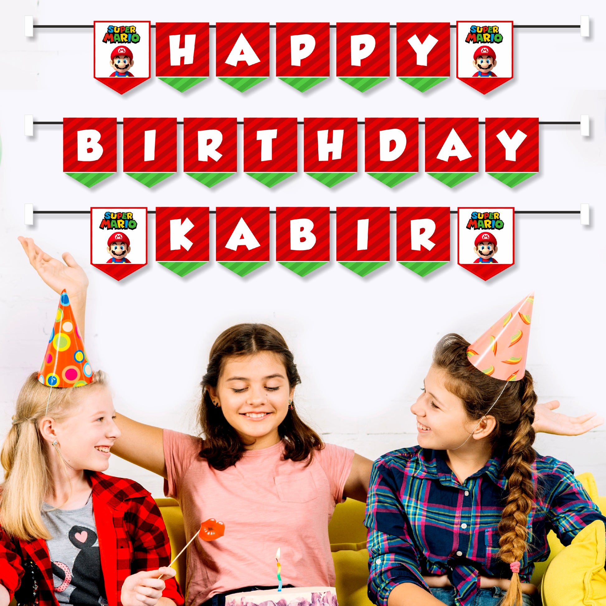 Super Mario Birthday Theme Customized Bunting for birthday party