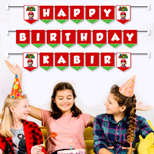 Super Mario Birthday Theme Customized Bunting for birthday party