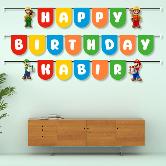 Super Mario Birthday Theme Bunting