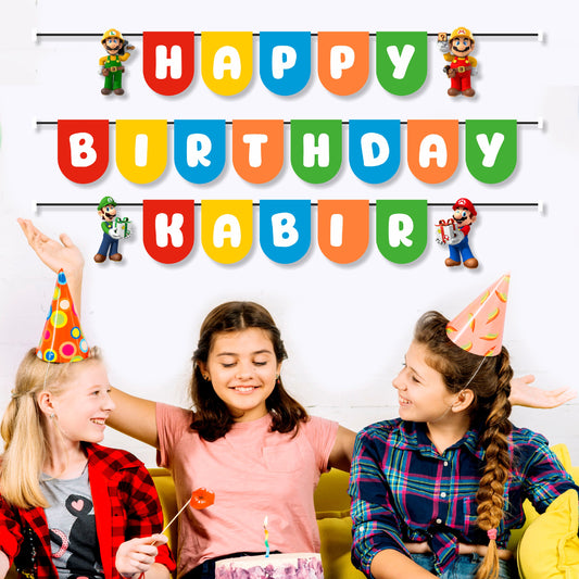 Super Mario Birthday Theme name Bunting 