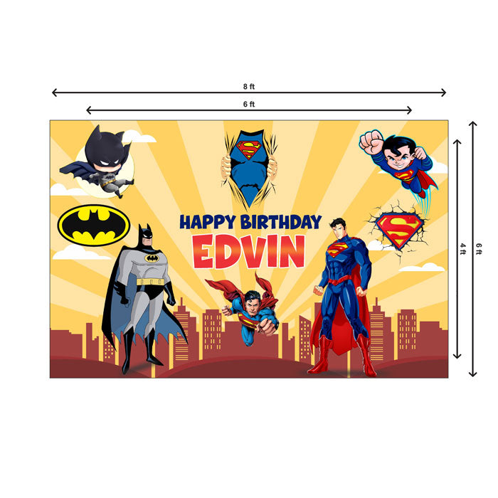 Super Heros Boy Theme Personalized Backdrop