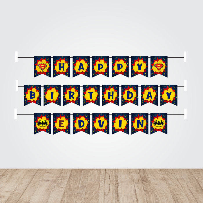 Super Heros Boy Theme Personalized Bunting