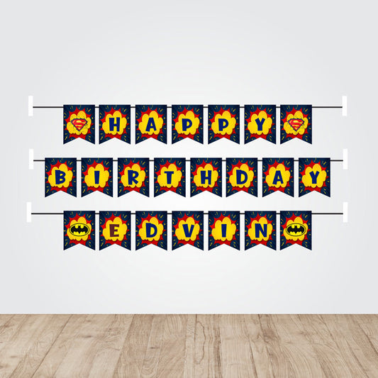 Super Heros Boy Theme Personalized Bunting