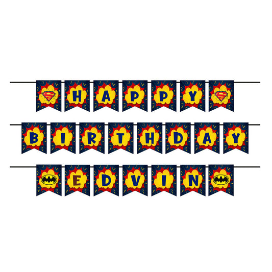 Super Heros Boy Theme Personalized Bunting