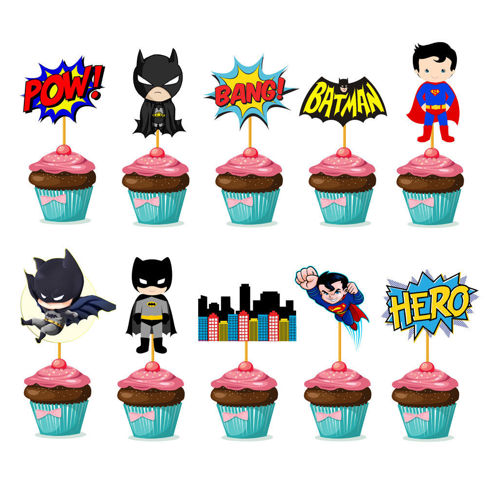 Super Heros Boy Theme Classic Cupcake Topper