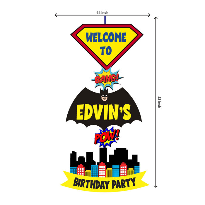 Super Heros Boy Theme Door Poster