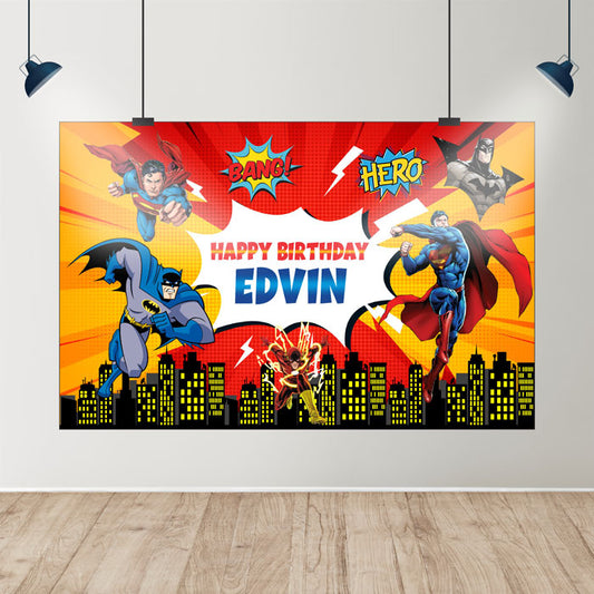 Super Heros Boy Theme Customized Backdrop
