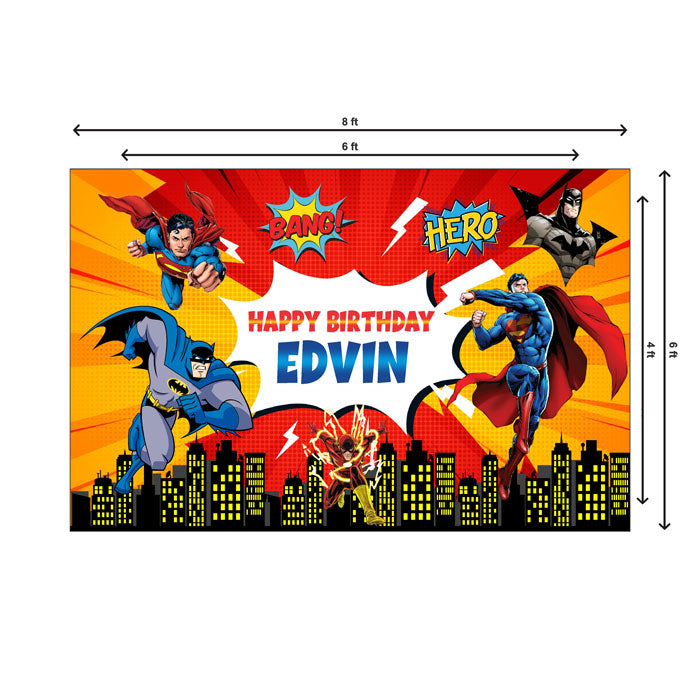 Super Heros Boy Theme Customized Backdrop