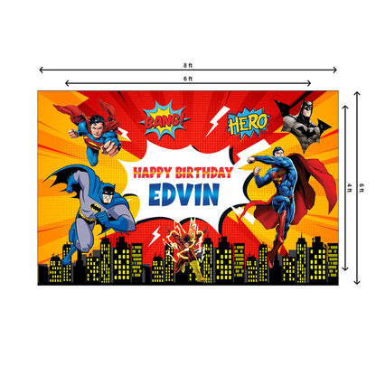 Super Heros Boy Theme Customized Backdrop