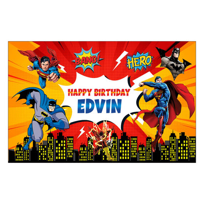 Super Heros Boy Theme Customized Backdrop