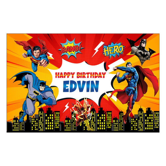 Super Heros Boy Theme Customized Backdrop