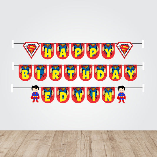Super Heros Boy Theme Customized Bunting