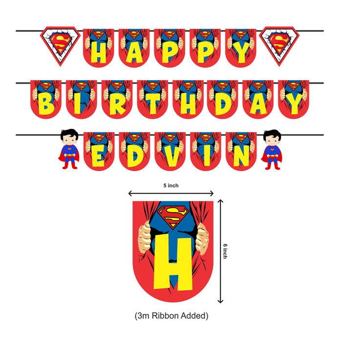 Super Heros Boy Theme Customized Bunting
