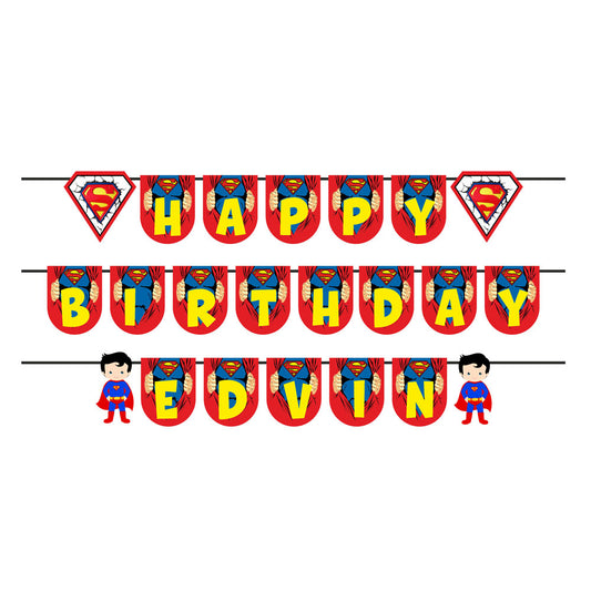 Super Heros Boy Theme Customized Bunting