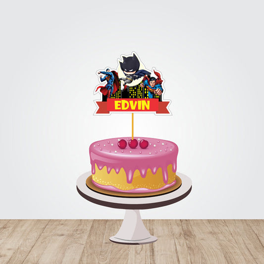 Super Heros Boy Theme Personalized Caketopper