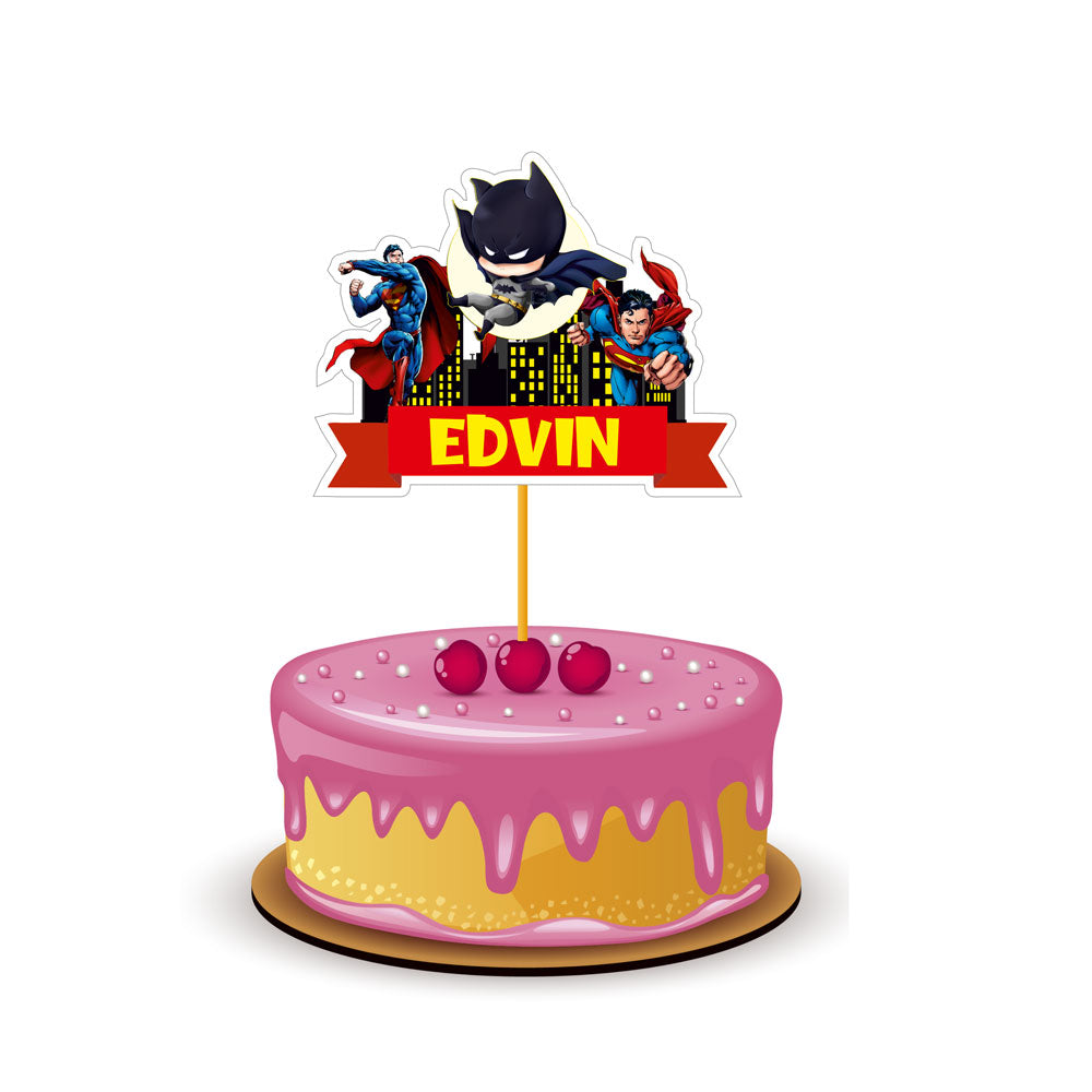 Super Heros Boy Theme Personalized Caketopper