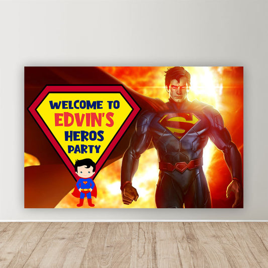 Super Heros Boy Theme Personalized Welcome Board
