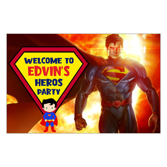 Super Heros Boy Theme Personalized Welcome Board
