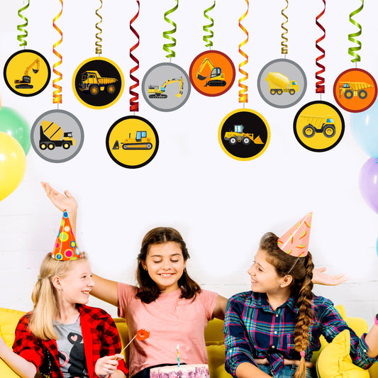 Construction Theme Round Swirls