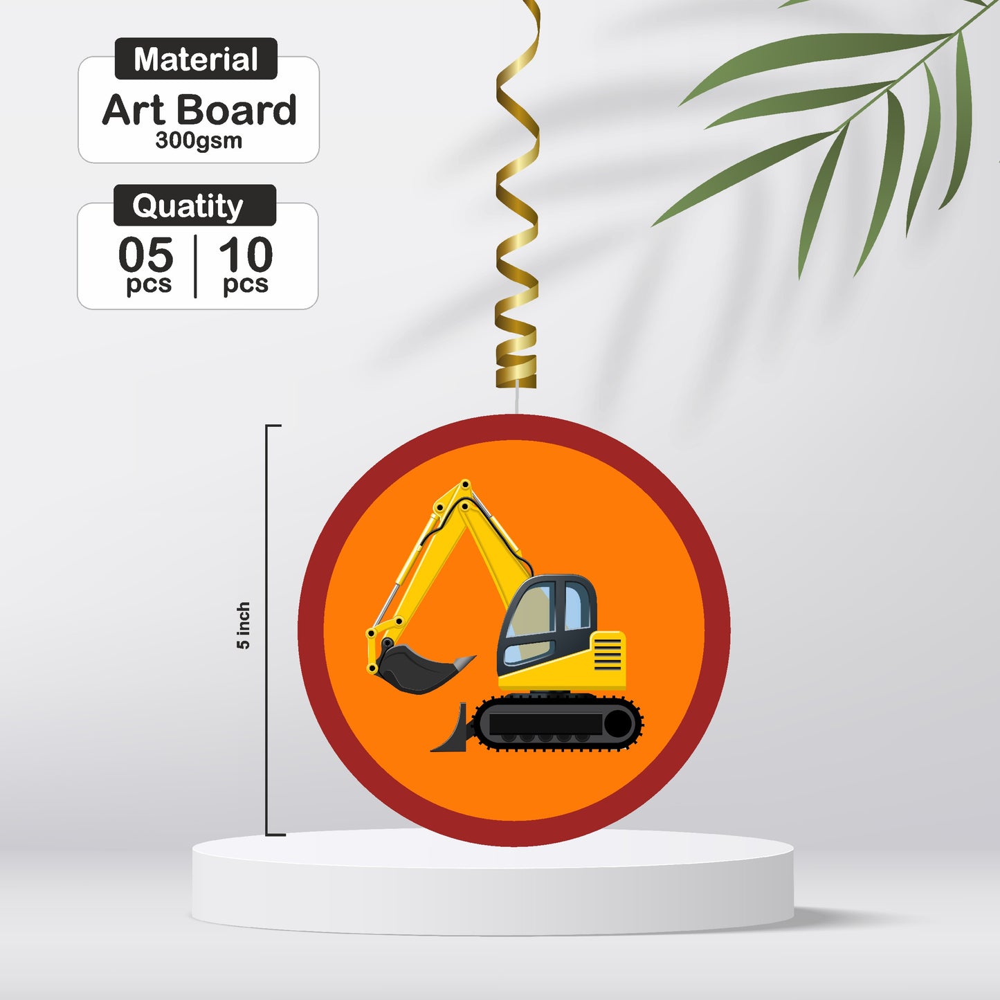 Construction Theme Round Swirls