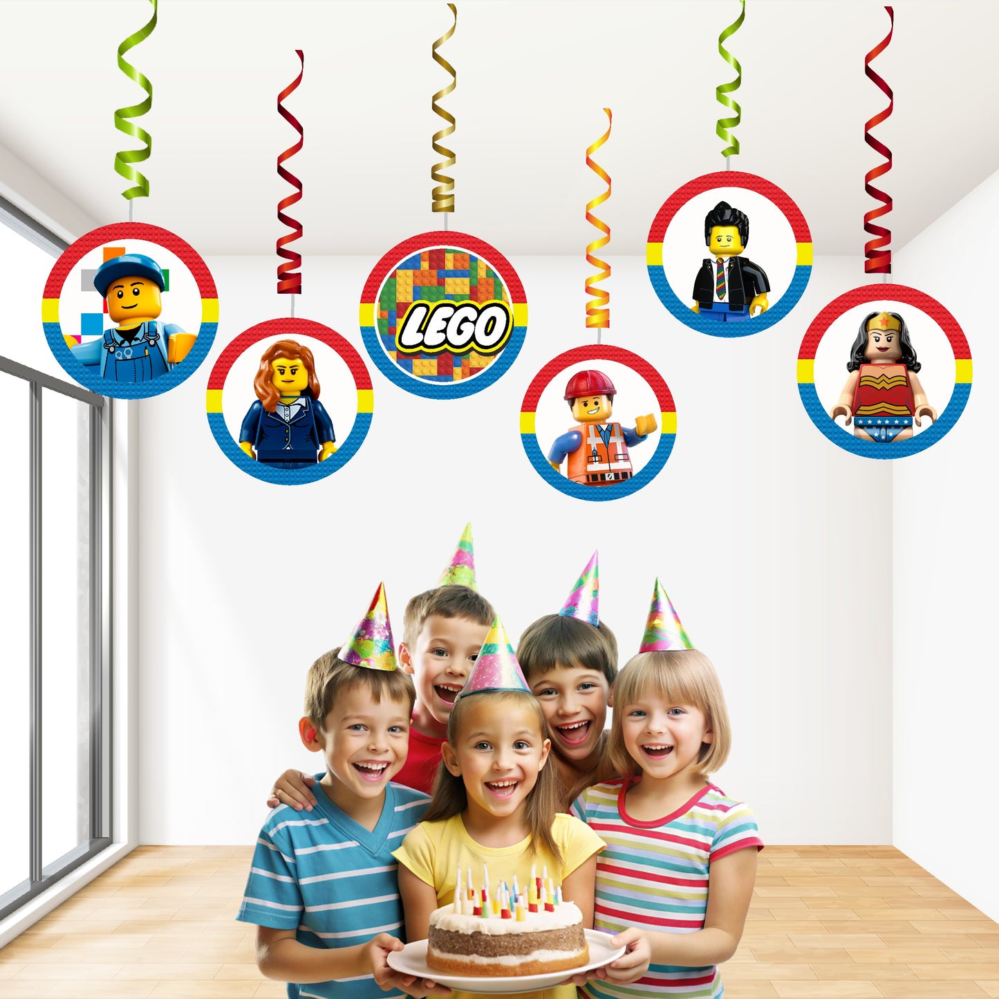 Lego Theme Round Swirls