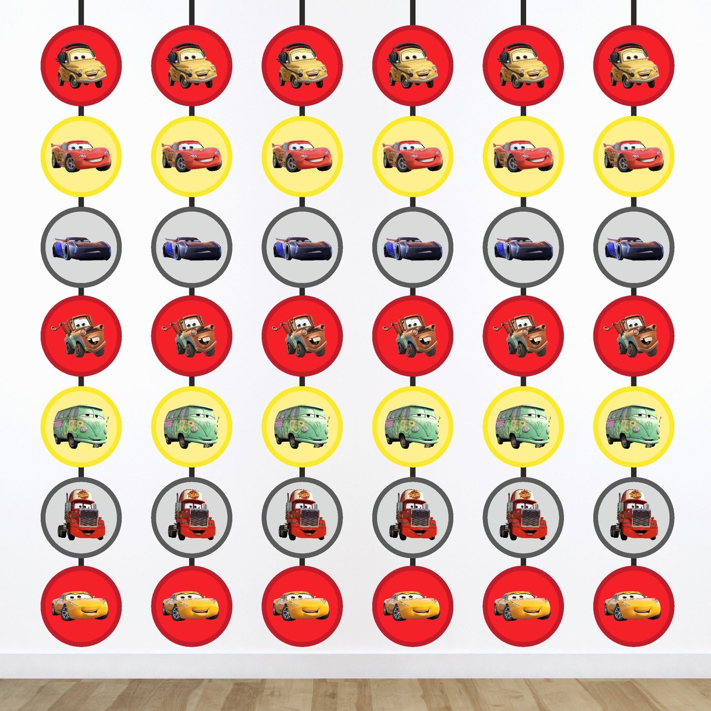 McQeen Car Theme Round Danglers