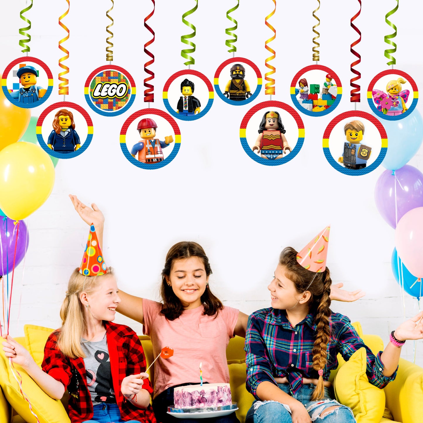 Lego Theme Round Swirls