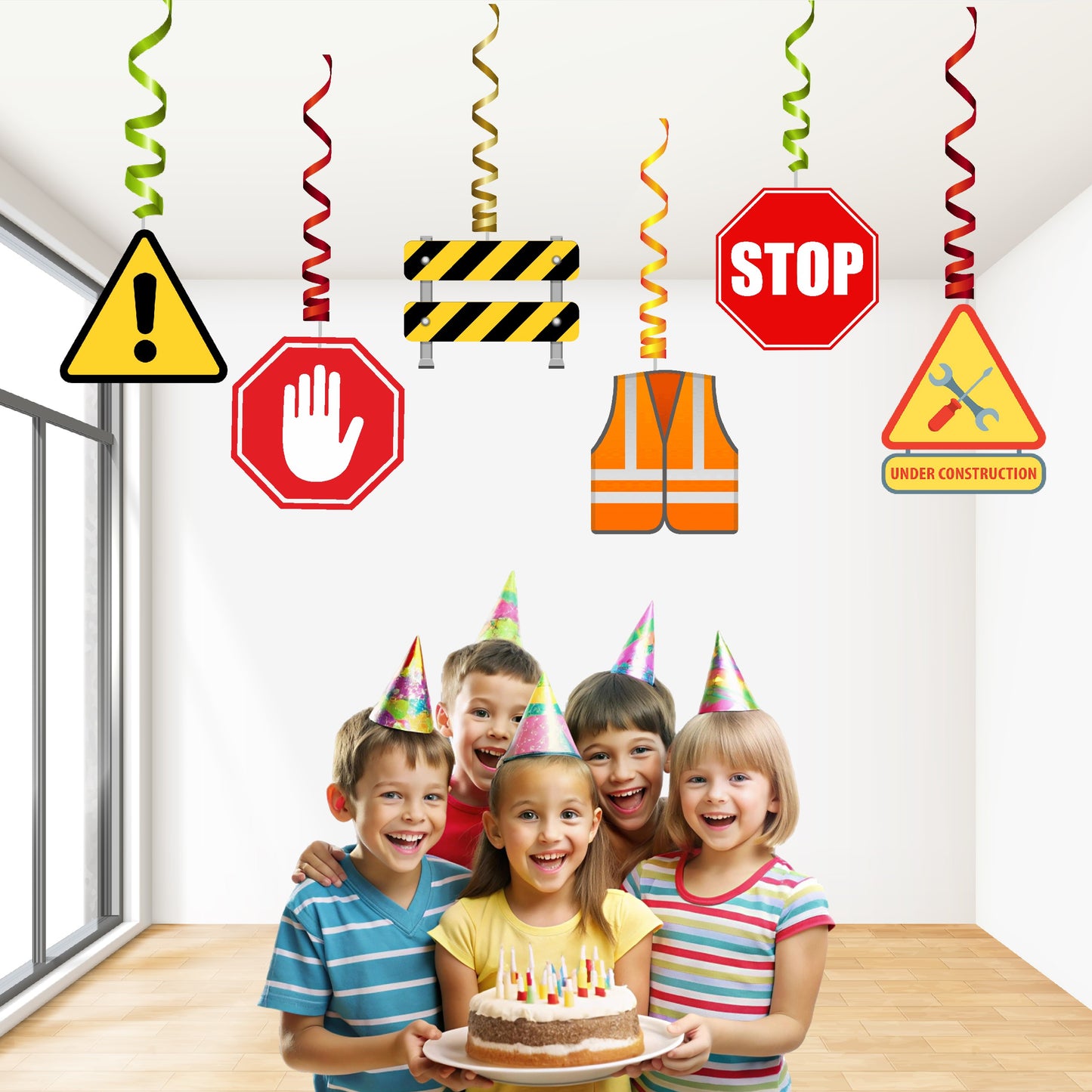 Construction Theme Classic Swirls