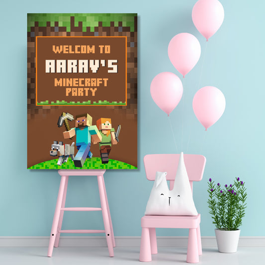 Minecraft Theme Welcome Board