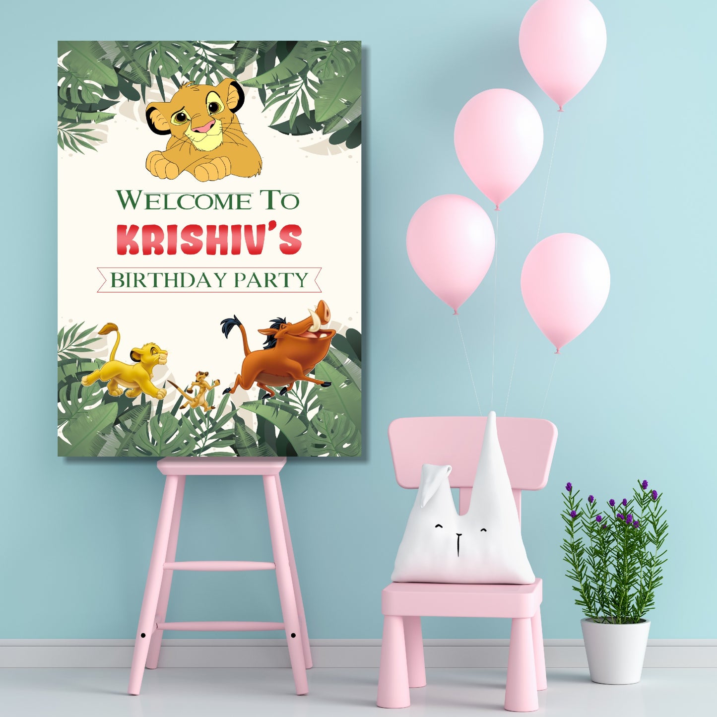 Lion King Theme Personalized Welcome Board
