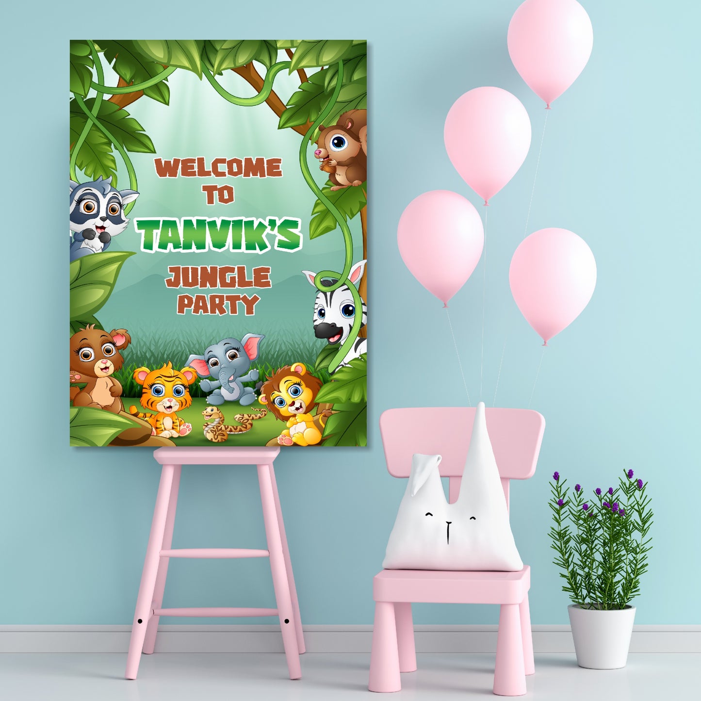Jungle Theme Personalized Welcome Board