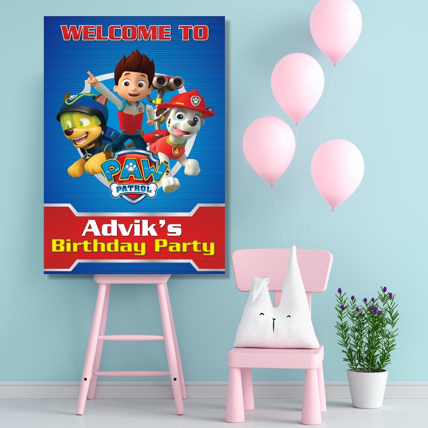 Paw Patrol Theme Welcome Board
