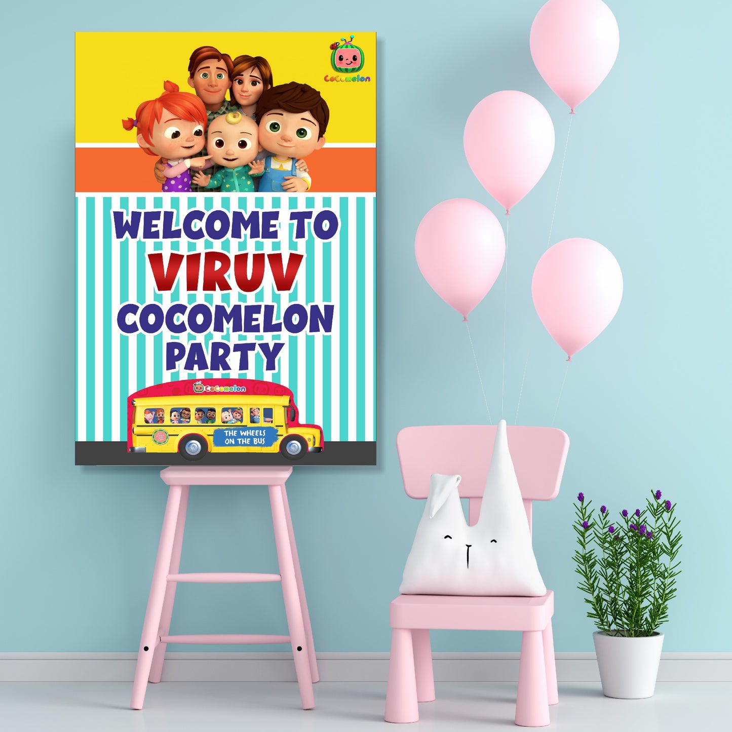 Cocomelon Theme Welcome Board