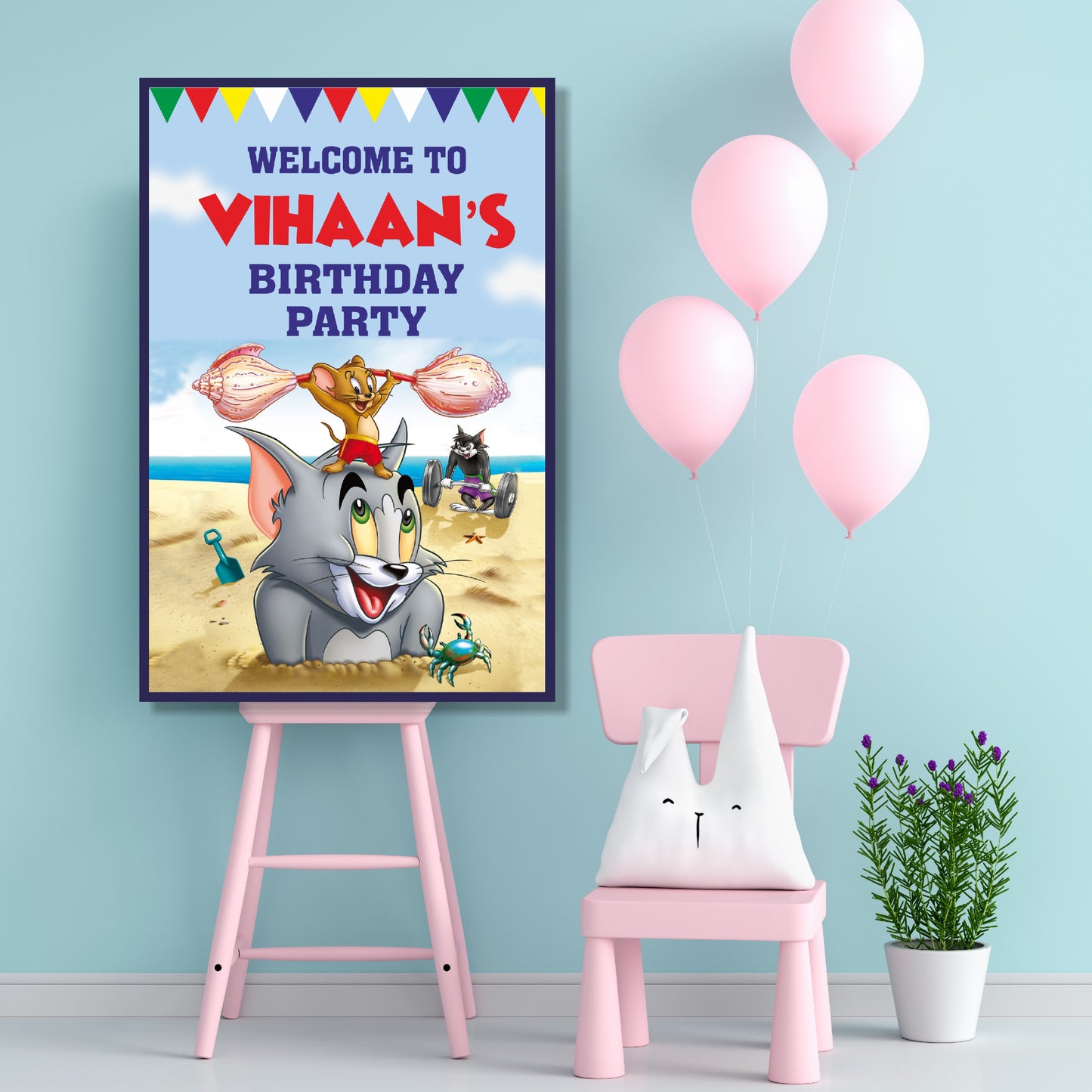 Tom & Jerry Theme Welcome Board