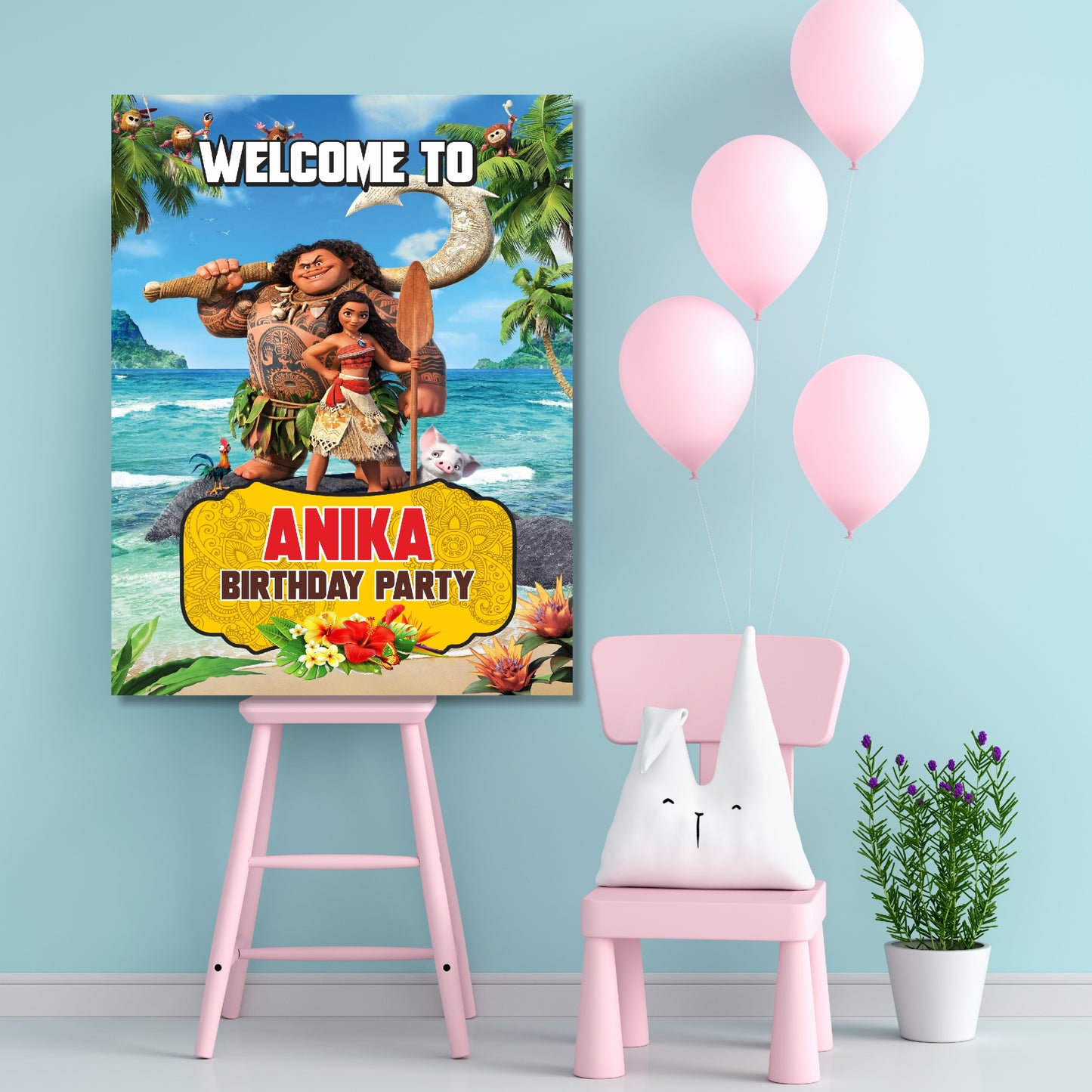 Moana Theme Welcome Board