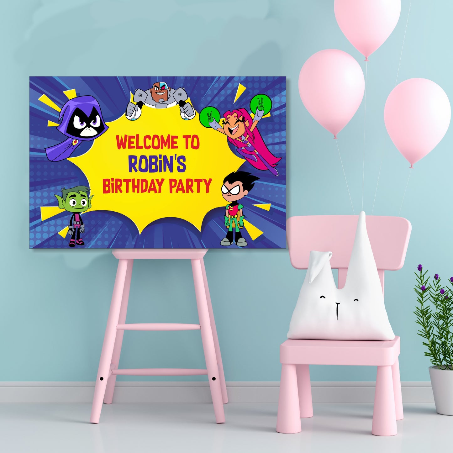 Teen Titans Theme Parsonalized Welcome Board