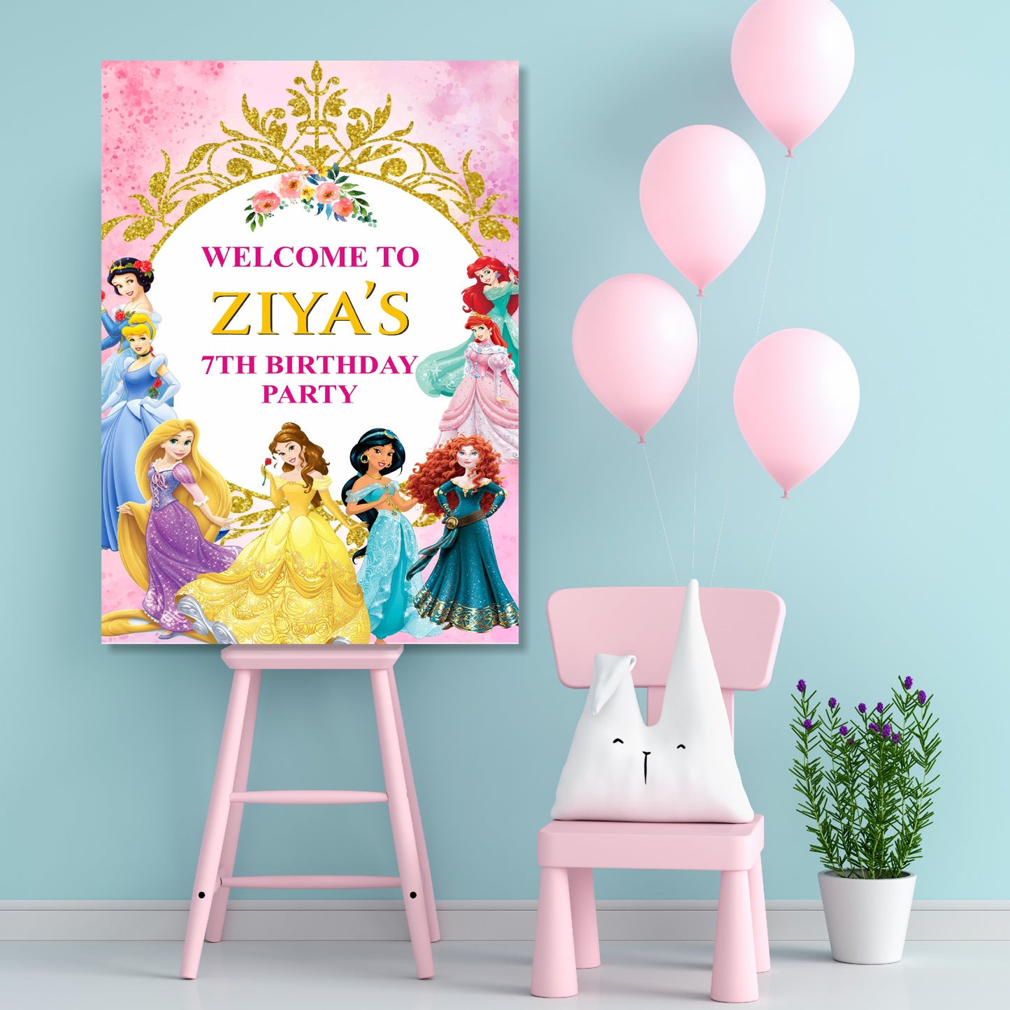 Princess Theme Welcome Board