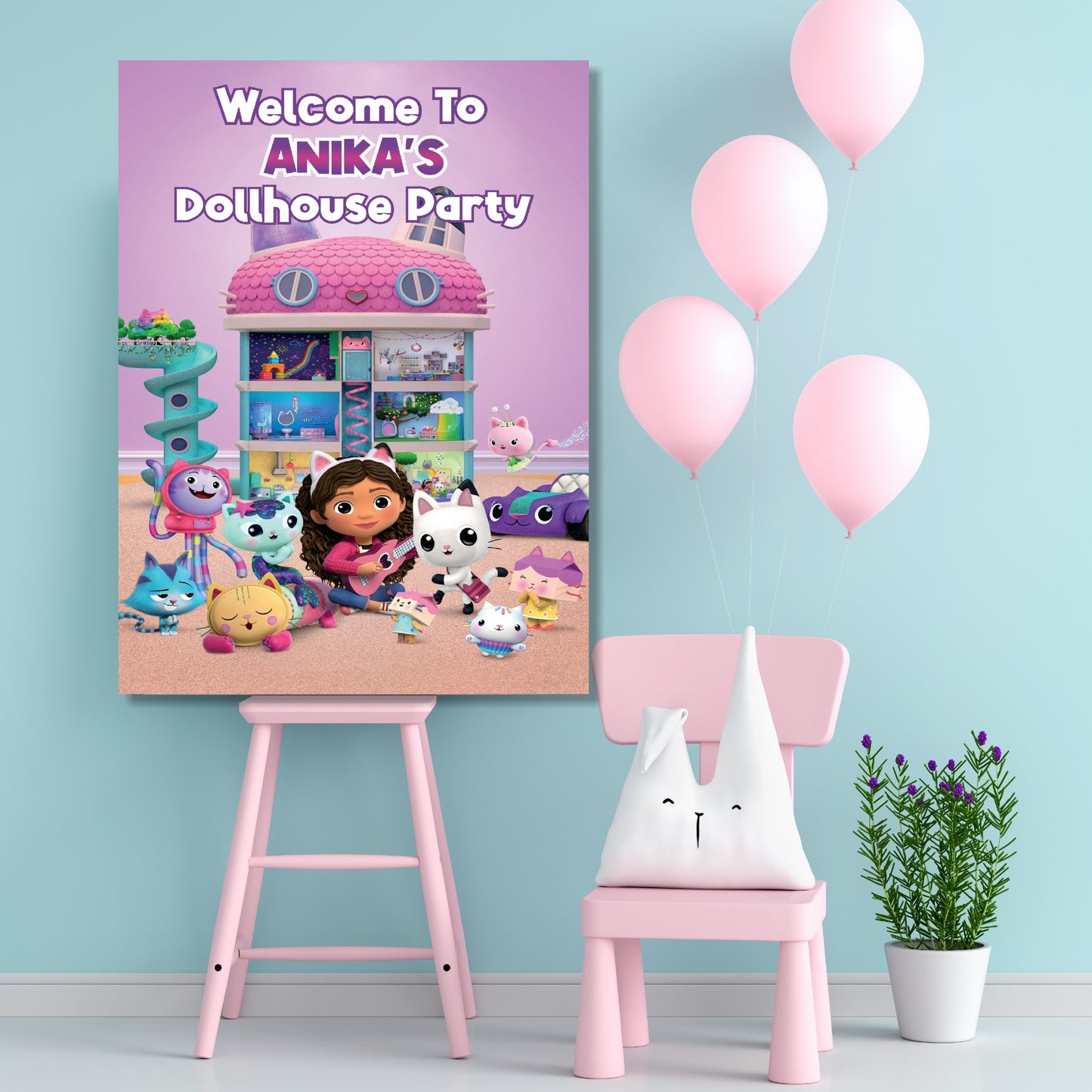 Gabby’s Dollhouse Theme Welcome Board