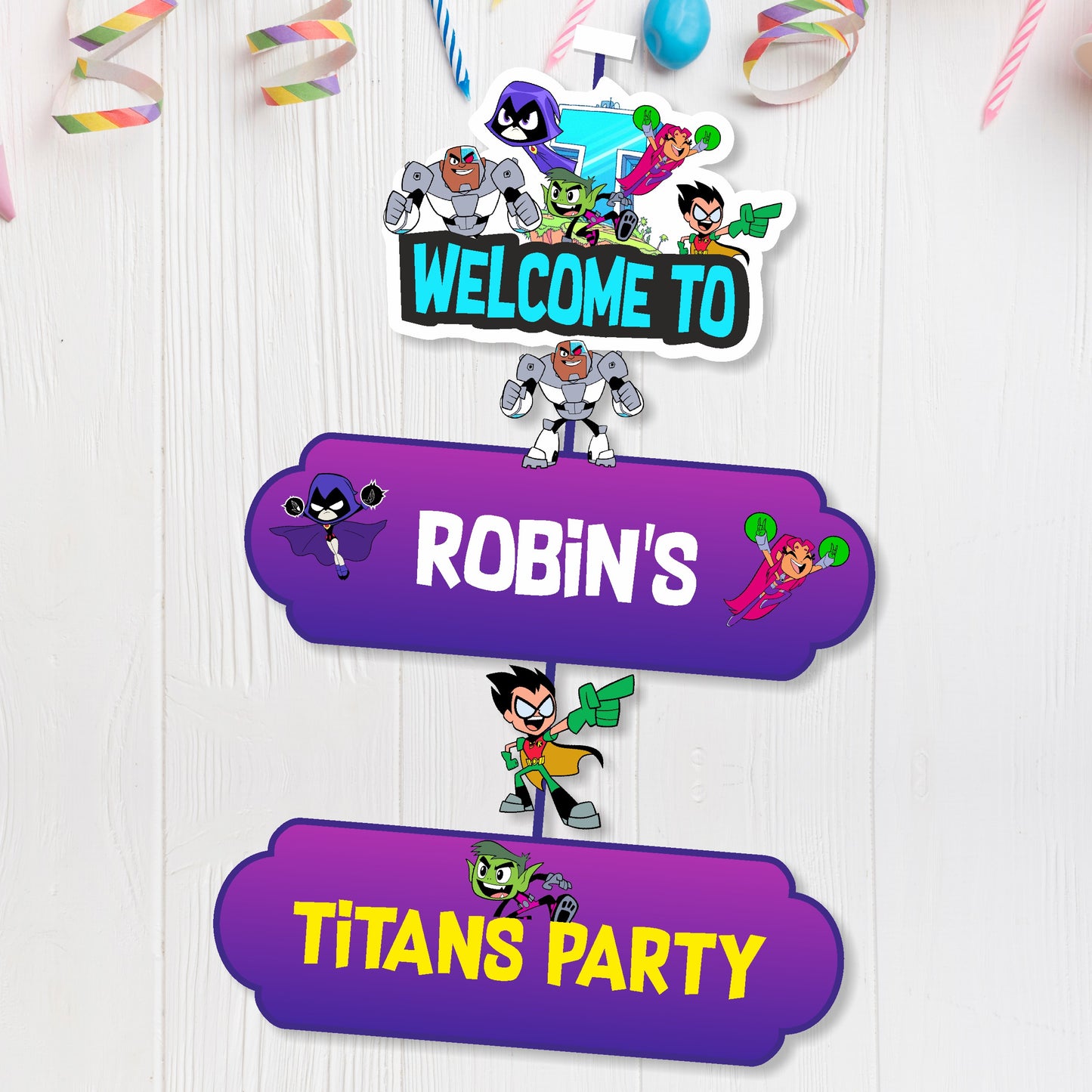 Teen Titans Theme Personalized Door Poster