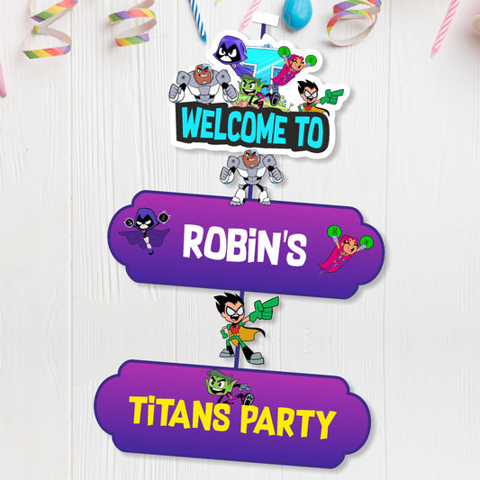 Teen Titans Theme Personalized Door Poster
