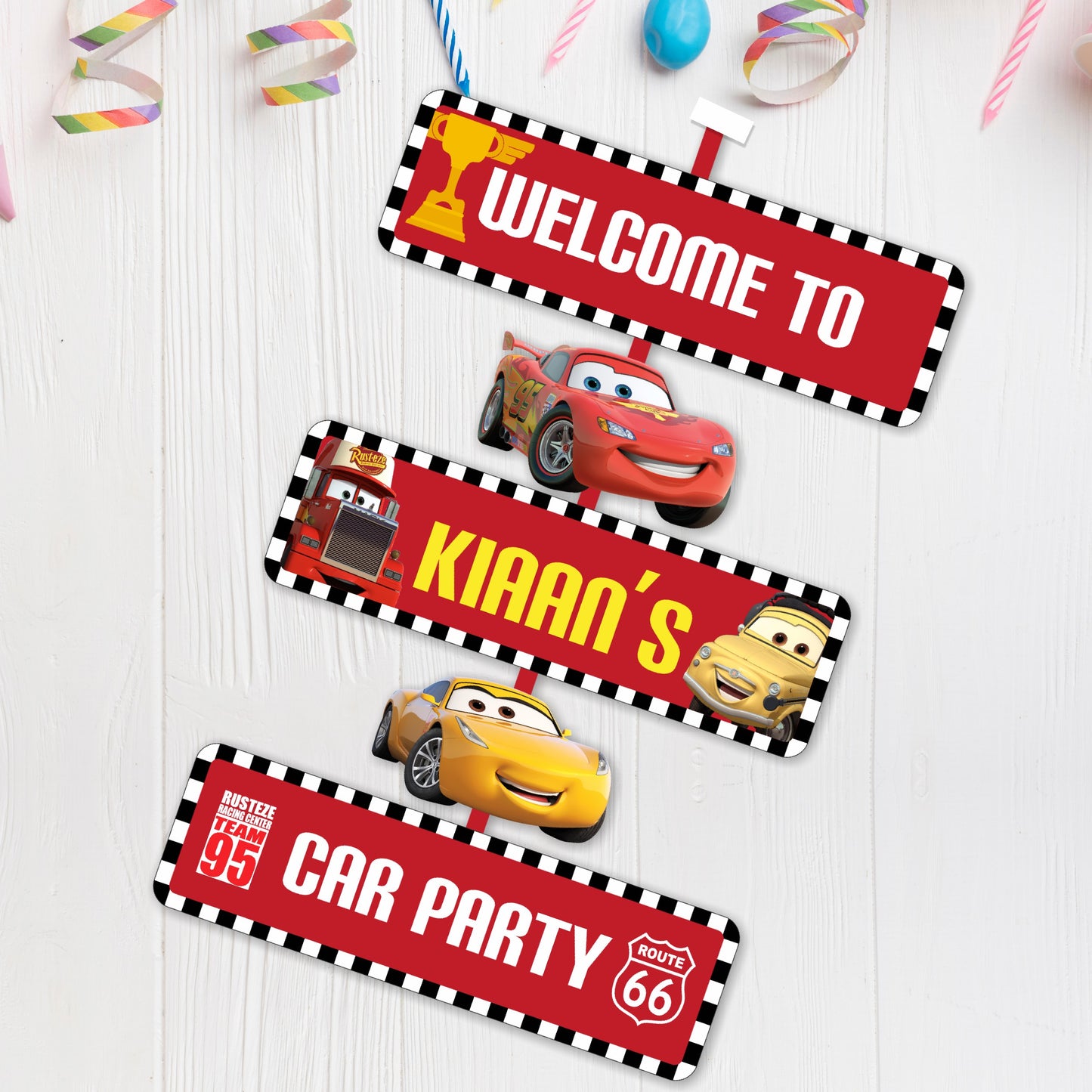 McQeen Car Theme Door Poster