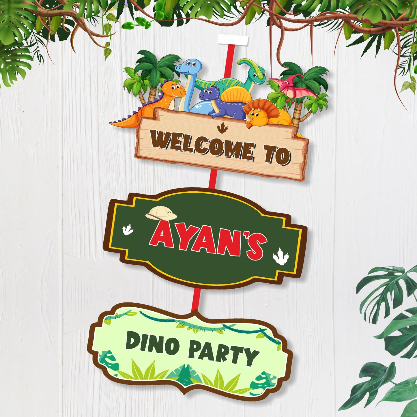 Dino Theme Door Poster