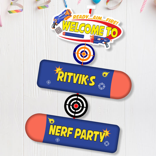 Nerf Gun Theme Personalized Door Poster