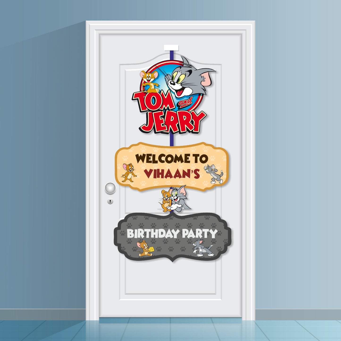 Tom & Jerry Theme Door Poster