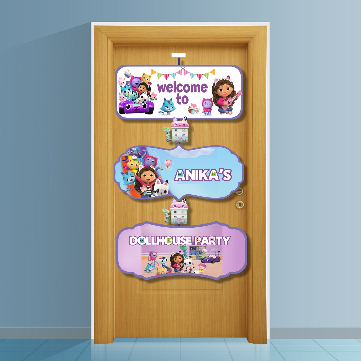 Gabby’s Dollhouse Theme Personalized  Door Poster