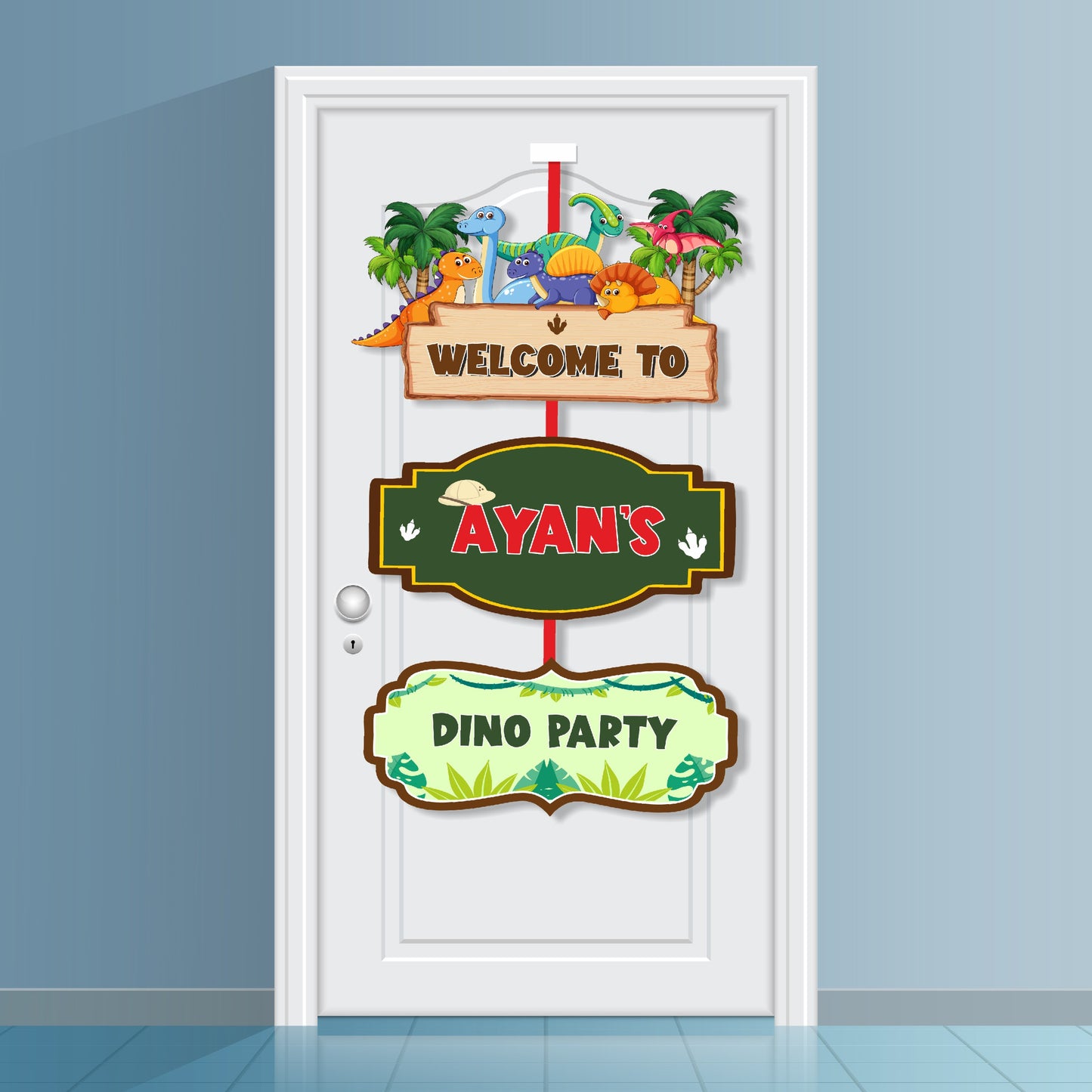 Dino Theme Door Poster