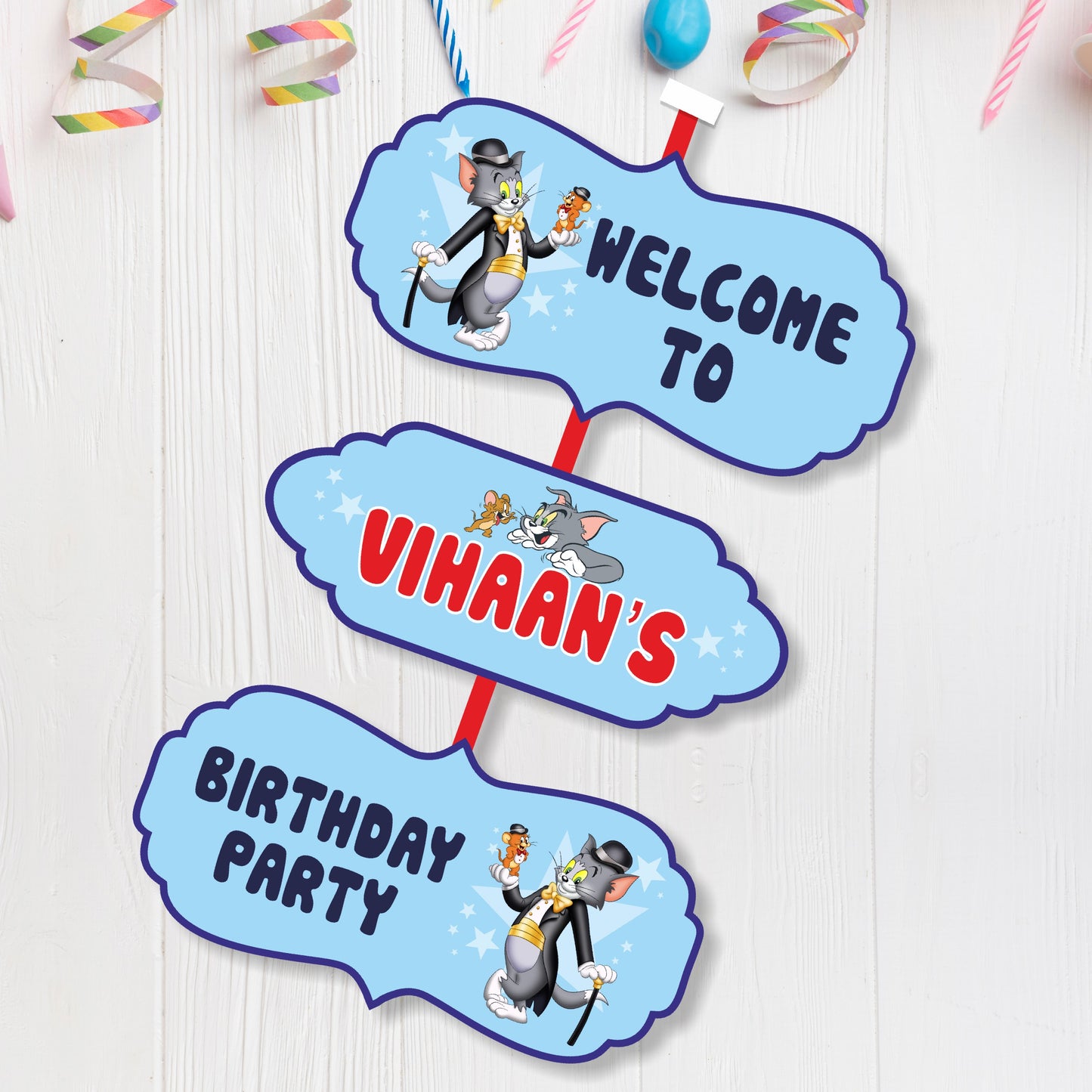 Tom & Jerry Theme Personalized Door Poster