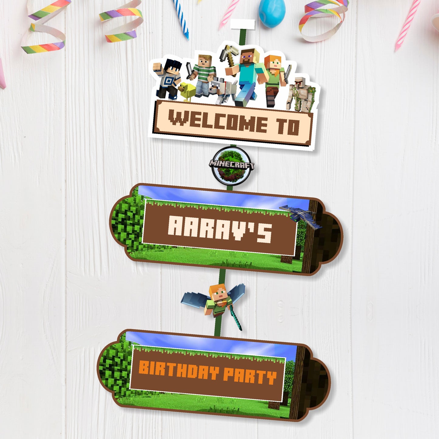 Minecraft Theme Door Poster